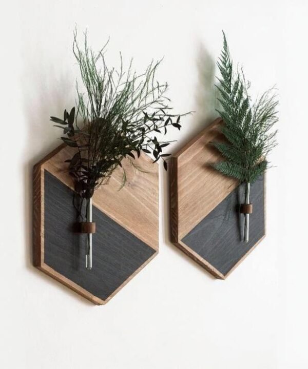 2 Pcs MDF Wooden Wall Planters in Pakistan – Stylish Indoor Greenery Décor