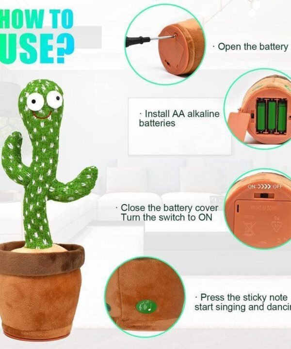 Dancing Cactus Plush Toy for Kids in Pakistan – 120 Songs, Talking & Dancing Toy