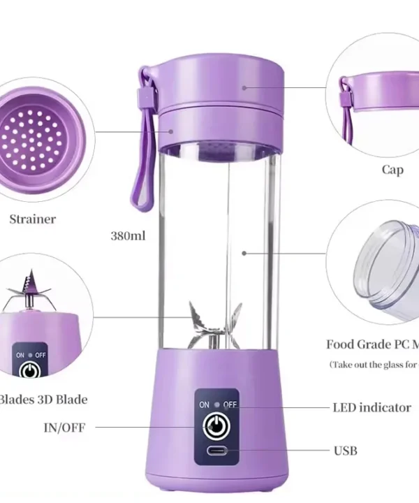 Portable Rechargeable Juicer Blender in Pakistan – 6 Blade USB Smoothie Maker 2