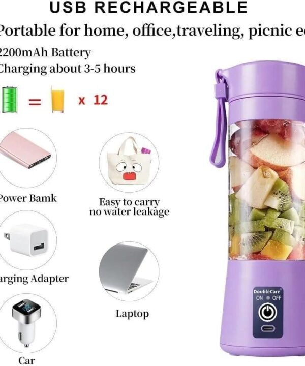 Portable Rechargeable Juicer Blender in Pakistan – 6 Blade USB Smoothie Maker 8